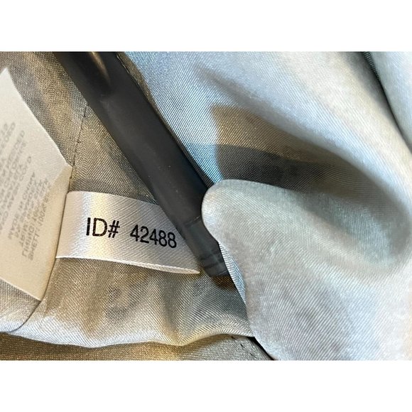 Express Women 100% Silk Halter Tank Top Platinum Spotted Backless Silver Black M - Picture 8 of 8